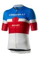 CASTELLI Cyklistický dres s krátkým rukávem - MILANO - bílá/modrá/červená