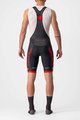 CASTELLI Cyklistické kalhoty krátké s laclem - COMPETIZIONE KIT - černá/červená