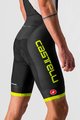 CASTELLI Cyklistické kalhoty krátké s laclem - COMPETIZIONE KIT - žlutá/černá