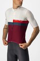 CASTELLI Cyklistický dres s krátkým rukávem - A BLOCCO - béžová/bordó/červená/modrá