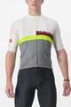 CASTELLI Cyklistický dres s krátkým rukávem - A BLOCCO - bordó/šedá/žlutá/ivory