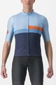 CASTELLI Cyklistický dres s krátkým rukávem - A BLOCCO - modrá/oranžová