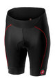 CASTELLI Cyklistické kalhoty krátké bez laclu - VELOCISSIMA LADY - černá/červená