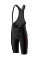 CASTELLI Cyklistické kalhoty krátké s laclem - VELOCISSIMO IV - červená/černá