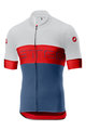 CASTELLI Cyklistický dres s krátkým rukávem - PROLOGO VI - modrá/červená/bílá