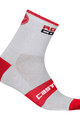 CASTELLI ponožky - ROSSO CORSA 9 - bílá/červená