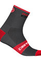CASTELLI Cyklistické ponožky klasické - ROSSO CORSA 9 - šedá/červená
