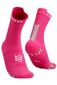 COMPRESSPORT Cyklistické ponožky klasické - PRO RACING 4.0 RUN - zelená/růžová