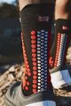 COMPRESSPORT Cyklistické ponožky klasické - PRO RACING 4.0 TRAIL - černá/červená