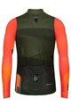 GOBIK Cyklistický dres s dlouhým rukávem zimní - SUPERCOBBLE - oranžová/zelená