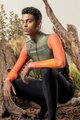 GOBIK Cyklistický dres s dlouhým rukávem zimní - SUPERCOBBLE - oranžová/zelená