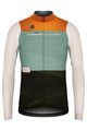 GOBIK Cyklistický dres s dlouhým rukávem zimní - COBBLE - černá/ivory/zelená/oranžová