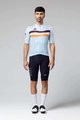 GOBIK Cyklistický dres s krátkým rukávem - STARK - světle modrá/bordó/oranžová