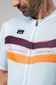 GOBIK Cyklistický dres s krátkým rukávem - STARK - světle modrá/bordó/oranžová