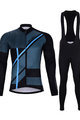 HOLOKOLO Cyklistický zimní dres a kalhoty - TRACE BLUE WINTER - modrá/černá