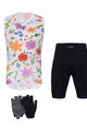 HOLOKOLO Cyklistický mega set - FLORAL ELITE LADY - černá/vícebarevná/bílá