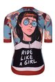 HOLOKOLO Cyklistický dres s krátkým rukávem - BLOOM ELITE LADY - hnědá/vícebarevná