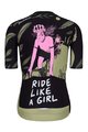 HOLOKOLO Cyklistický dres s krátkým rukávem - WIND ELITE LADY - černá/vícebarevná