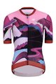 HOLOKOLO Cyklistický dres s krátkým rukávem - SUNSET ELITE LADY - vícebarevná/růžová