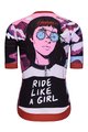 HOLOKOLO Cyklistický dres s krátkým rukávem - SUNSET ELITE LADY - vícebarevná/růžová