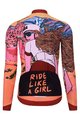 HOLOKOLO Cyklistický dlouhý dres a kalhoty - FREE LADY WINTER - černá/vícebarevná