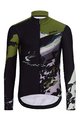 HOLOKOLO Cyklistický dres s dlouhým rukávem zimní - CAMOUFLAGE WINTER - zelená/černá