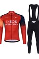 BONAVELO Cyklistický zimní dres a kalhoty - INEOS 2023 WINTER - modrá/černá/červená