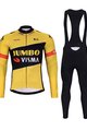 BONAVELO Cyklistický zimní dres a kalhoty - JUMBO-VISMA 2024 WNT - žlutá/černá