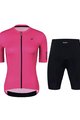 HOLOKOLO Cyklistický krátký dres a krátké kalhoty - VICTORIOUS LADY - černá/růžová