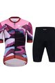 HOLOKOLO Cyklistický krátký dres a krátké kalhoty - SUNSET ELITE LADY - vícebarevná/černá/růžová