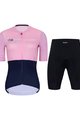 HOLOKOLO Cyklistický krátký dres a krátké kalhoty - VIBES LADY - růžová/modrá/černá