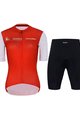 HOLOKOLO Cyklistický krátký dres a krátké kalhoty - VIBES LADY - červená/bílá/černá