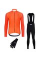 HOLOKOLO Cyklistický zimní dres a kalhoty - PERFORMANCE WINTER - černá/oranžová