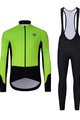 HOLOKOLO Cyklistická zimní bunda a kalhoty - CLASSIC - černá/světle zelená