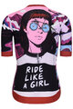 RIVANELLE BY HOLOKOLO Cyklistický krátký dres a krátké kalhoty - SUNSET ELITE LADY LI - černá/vícebarevná/růžová
