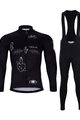 HOLOKOLO Cyklistický zimní dres a kalhoty - BLACK OUT WINTER - bílá/černá