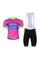 BONAVELO Cyklistický krátký dres a krátké kalhoty - LAMPRE - růžová/černá