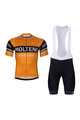 BONAVELO Cyklistický krátký dres a krátké kalhoty - MOLTENI ARCORE - oranžová/černá