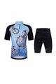 HOLOKOLO Cyklistický krátký dres a krátké kalhoty - RIDERS KIDS - černá/modrá/vícebarevná