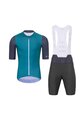 HOLOKOLO Cyklistický krátký dres a krátké kalhoty - PERFORMANCE - fialová/zelená