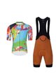 HOLOKOLO Cyklistický krátký dres a krátké kalhoty - DEER - vícebarevná/zelená/hnědá