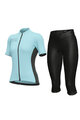 ALÉ Cyklistický krátký dres a krátké kalhoty - COLOR BLOCK LADY - černá/modrá