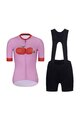RIVANELLE BY HOLOKOLO Cyklistický krátký dres a krátké kalhoty - FRUIT LADY  - růžová/červená/černá