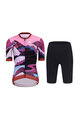 RIVANELLE BY HOLOKOLO Cyklistický krátký dres a krátké kalhoty - SUNSET ELITE LADY - růžová/vícebarevná/černá