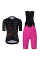 RIVANELLE BY HOLOKOLO Cyklistický krátký dres a krátké kalhoty - MAAPPI DARK LADY - černá/růžová