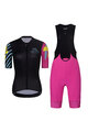 RIVANELLE BY HOLOKOLO Cyklistický krátký dres a krátké kalhoty - MEDITATION  - růžová/černá