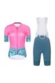 RIVANELLE BY HOLOKOLO Cyklistický krátký dres a krátké kalhoty - MEDUSA - tyrkysová/růžová/zelená