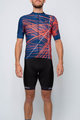 HOLOKOLO Cyklistický dres s krátkým rukávem - CLASH - červená/modrá