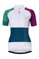 HOLOKOLO Cyklistický dres s krátkým rukávem - ENGRAVE LADY - modrá/bílá/fialová