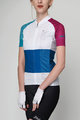 HOLOKOLO Cyklistický krátký dres a krátké kalhoty - ENGRAVE LADY - bílá/vícebarevná/modrá/černá/fialová